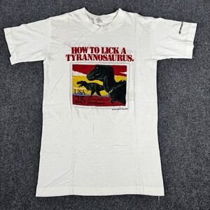 Vintage 1989 USPS Tyrannosaurus Rex 25¢‎ Stamp T-Shirt Kids Small USA 80s